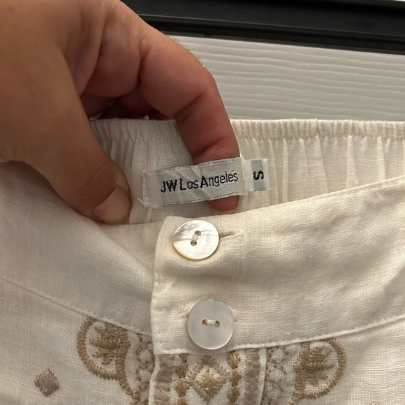 Johnny Was Tasya Embroidered Button Front Linen skirt small - Picture 4 of 7